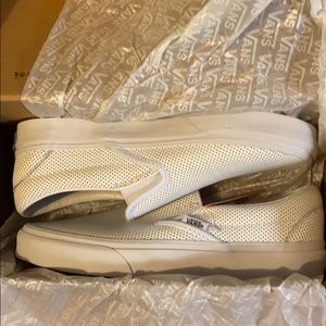 White perforated leather vans